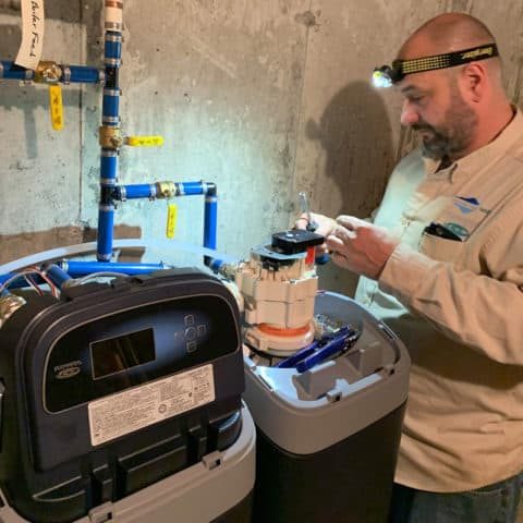 Water purification system maintenance in Conway, New Hampshire.